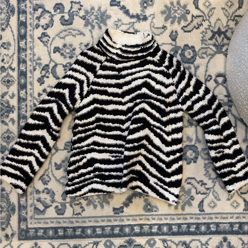Topshop Black and White Zebra Sweater